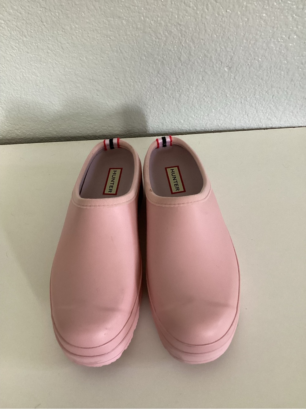 Hunter Pastel Pink Waterproof Slip-On Clogs